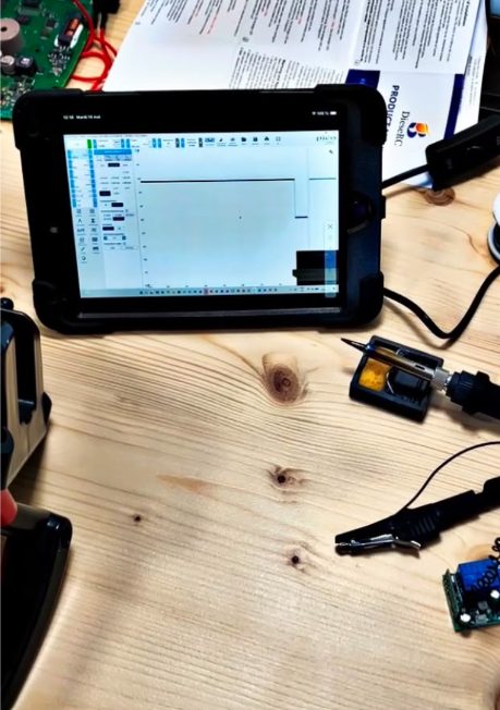 Développement et test d'un module électronique au banc, mesure à l'oscilloscope